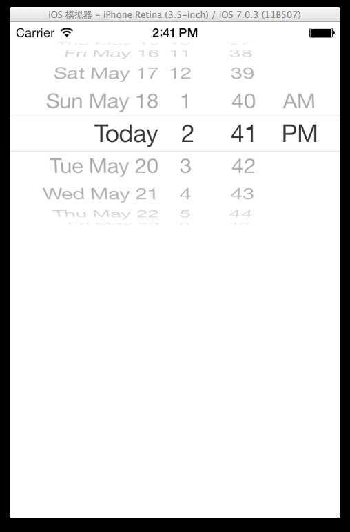 IOS7下UIDatePicker的样子