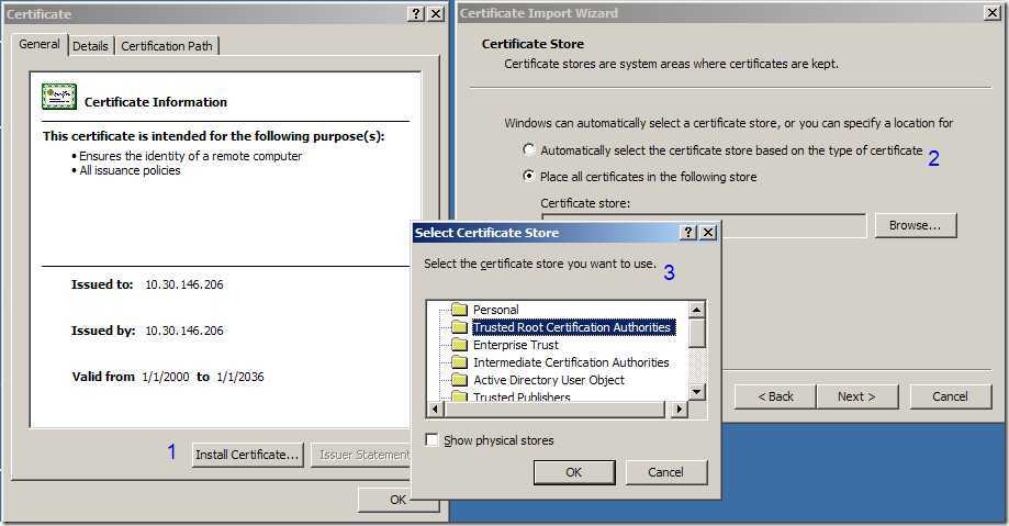 installCertificate