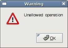 Warning message dialog