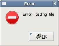 Error message dialog