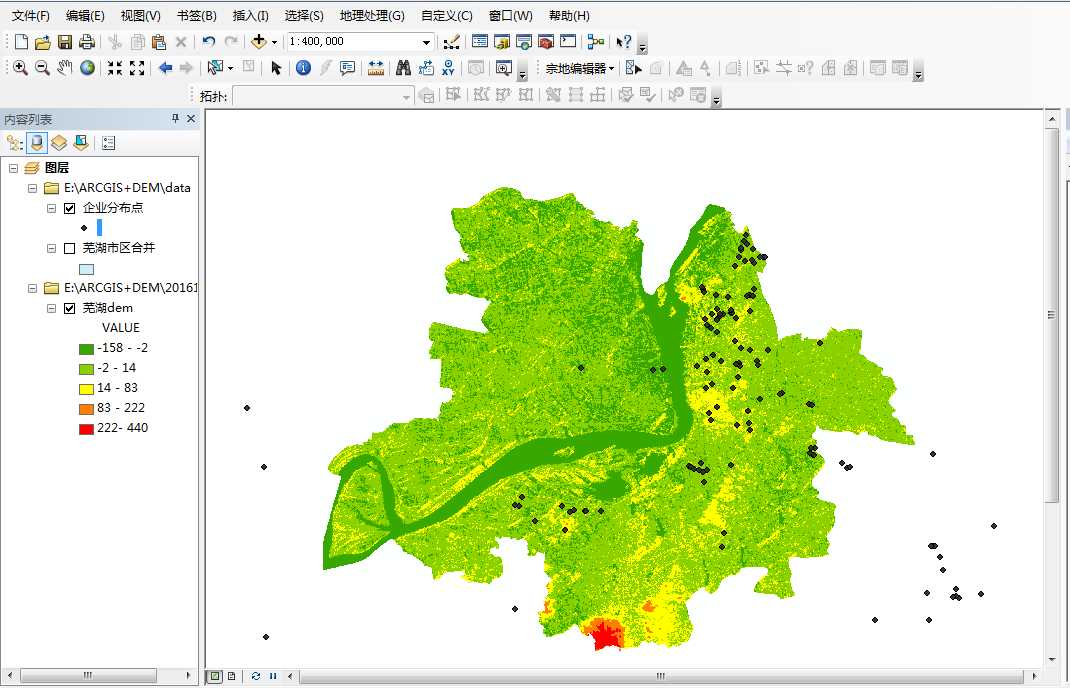 arcgis制作兴趣点分布图