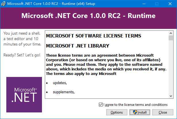 DotNetCore.1.0.0.RC2-Runtime Install