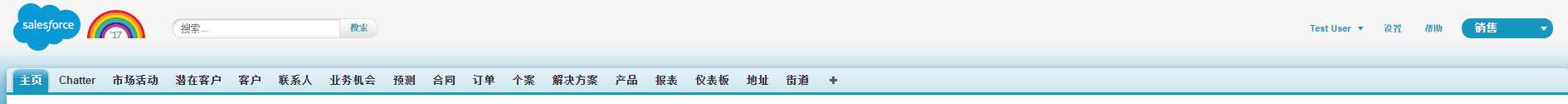 Salesforce的基本界面顶端