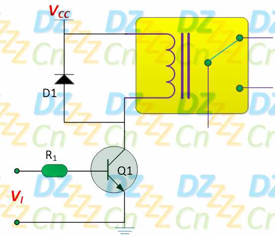 电磁继电器在实际应用中,通常都会使用三极管或mos管代替开关,以