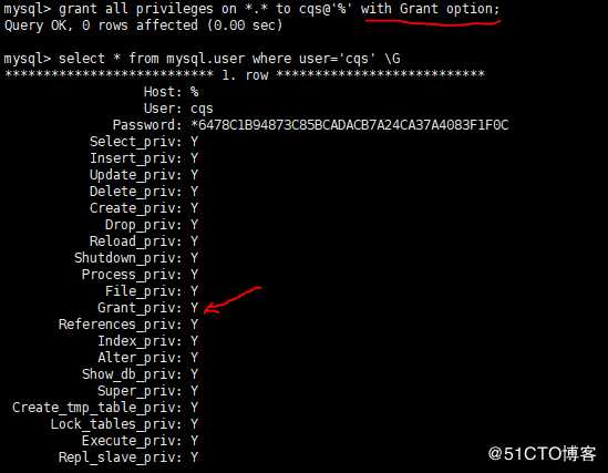 Mysql Grant权限(WITH GRANT OPTION)