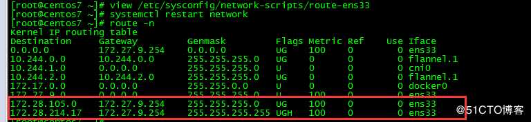 Centos7新增静态路由