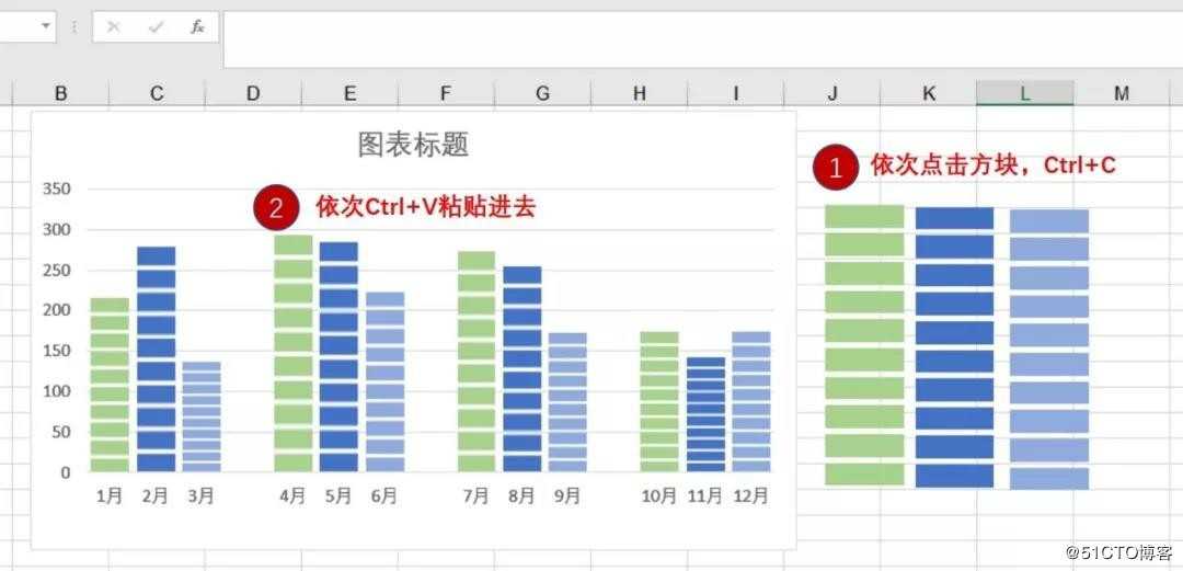 同事竟然把Excel柱形图劈成积木块，简单技巧讲解