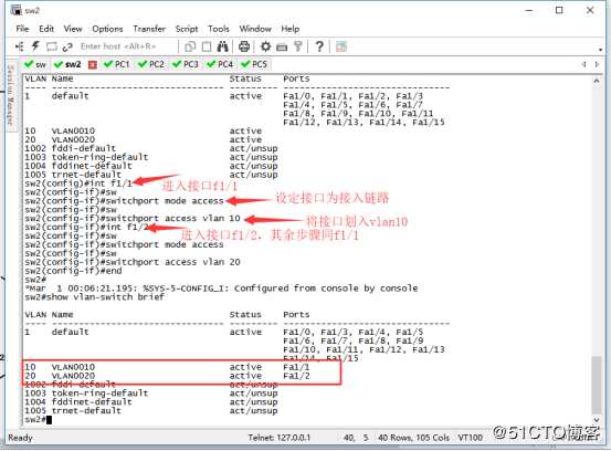 小型实验组合（VLAN+Trunk链路+三层交换）