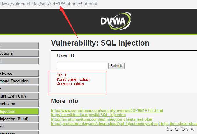 DVWA亲测SQL注入漏洞