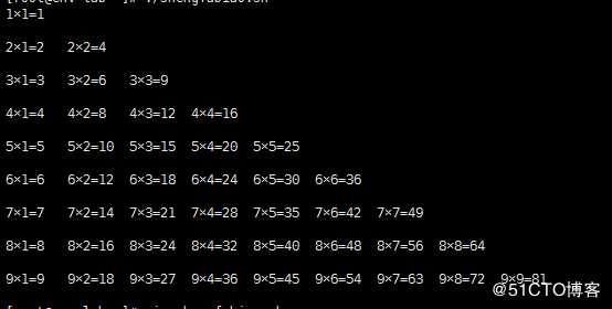shell脚本之九九乘法表