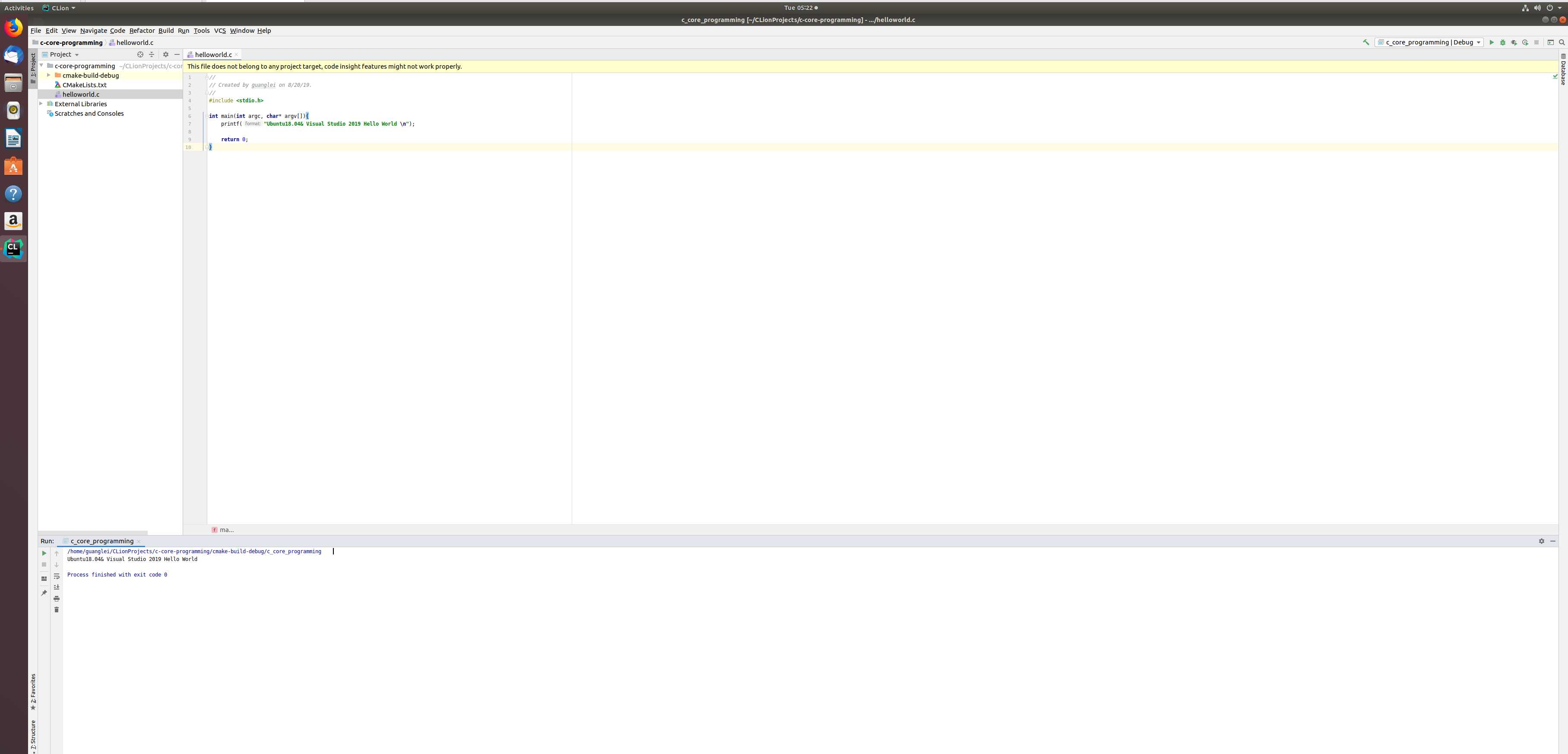 Ubuntu18.04 & CLion 2019.2