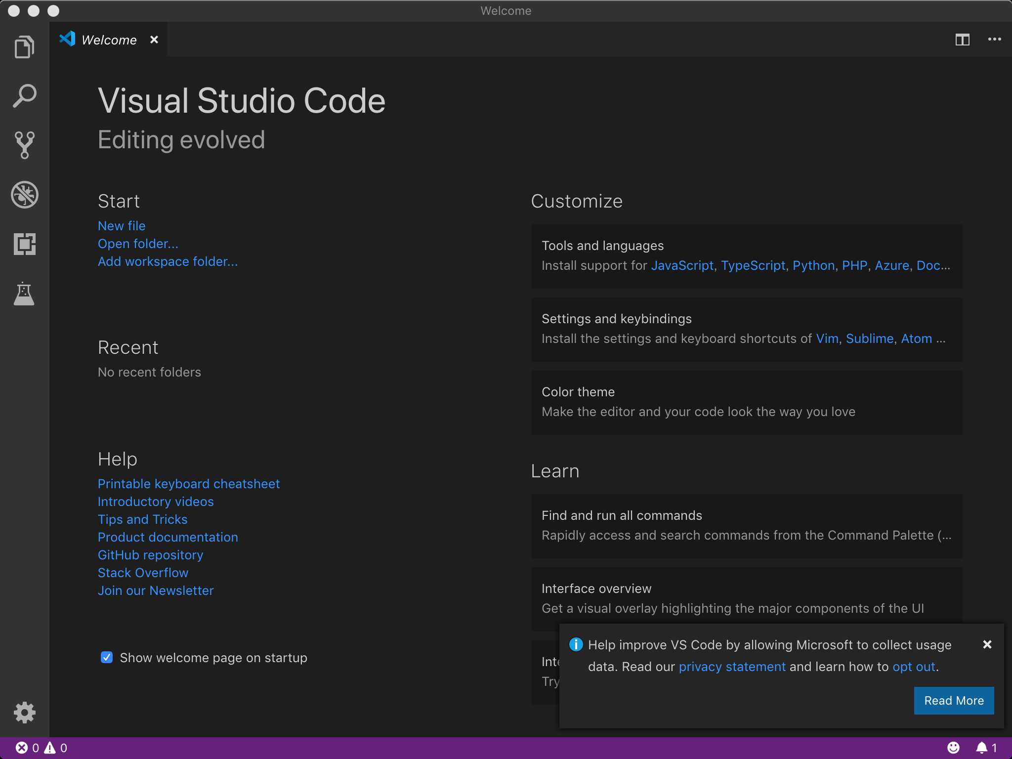 启动Visual Studio Code
