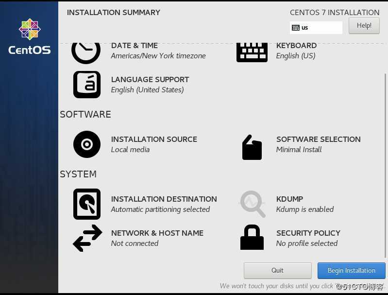 VMware Workstation 虚拟机中安装CentOS7