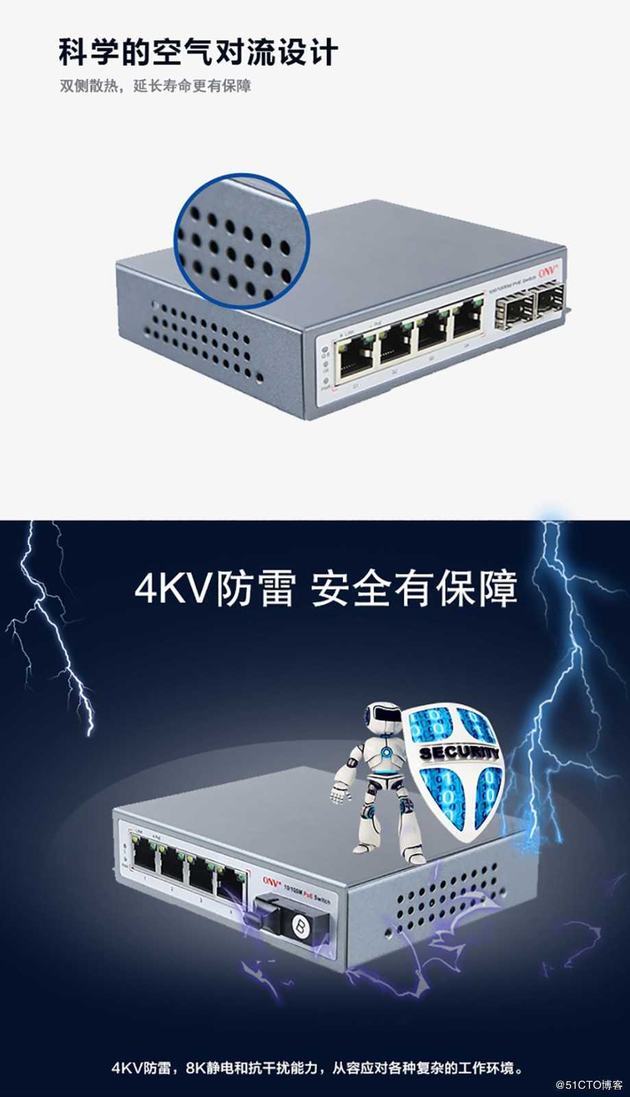 光网视大功率交换机-- 60W-95W PoE 标准