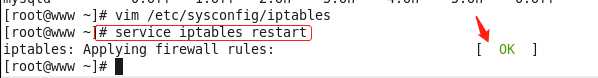 restart iptables