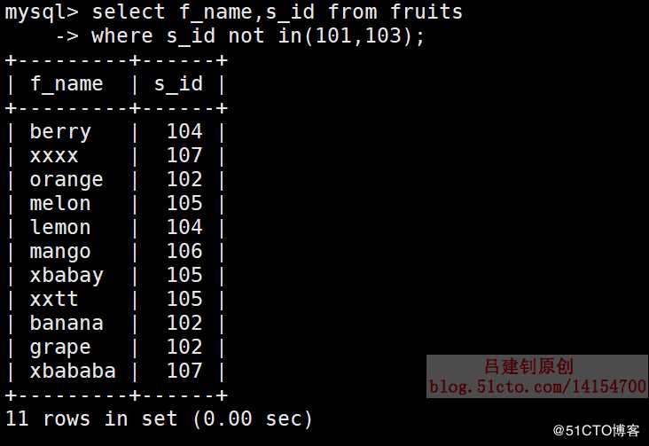 MySQL基本查询示例