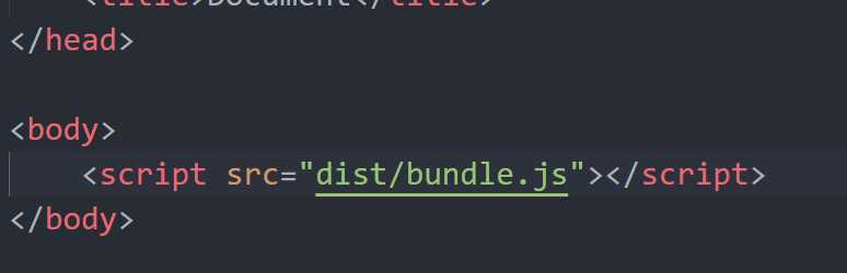 在index.html内使用引入bundle.js