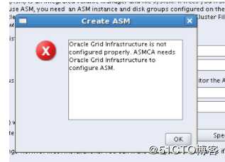 解决创建磁盘组，出现Oracle Grid Infrastructure is not config