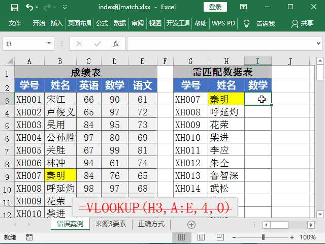 [欢课] EXCEL怎样运用VLOOKUP函数，与INDEX-MATCH函数进行查找？