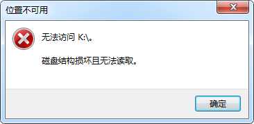 移动磁盘提示磁盘结构损坏且无法读取数据怎么寻回