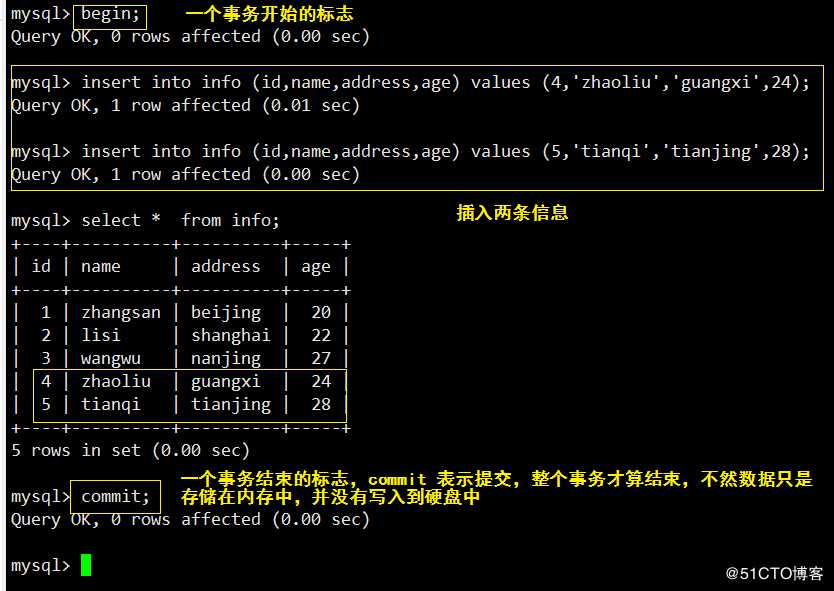 Mysql ------ 索引+ 事务