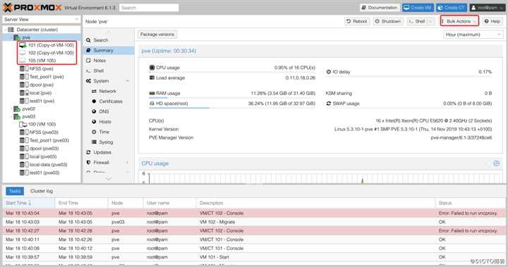 Proxmox VE 6.1从零带你了解之--虚拟机迁移(Migrate)