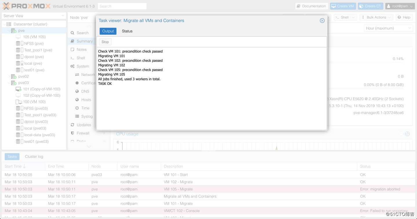 Proxmox VE 6.1从零带你了解之--虚拟机迁移(Migrate)