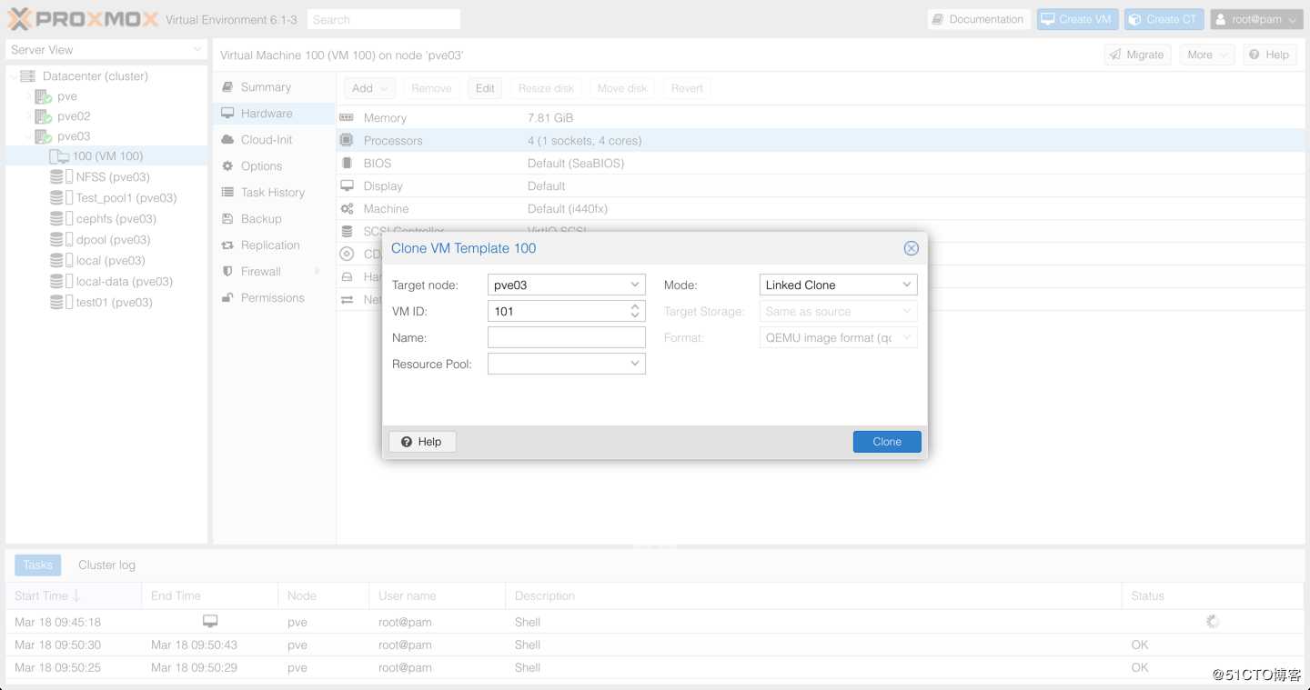 Proxmox VE 6.1从零带你了解之--虚拟机Clone
