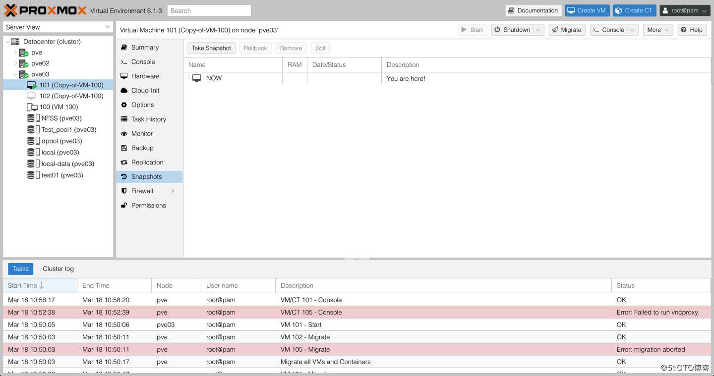 Proxmox VE 6.1从零带你了解之--虚拟机快照