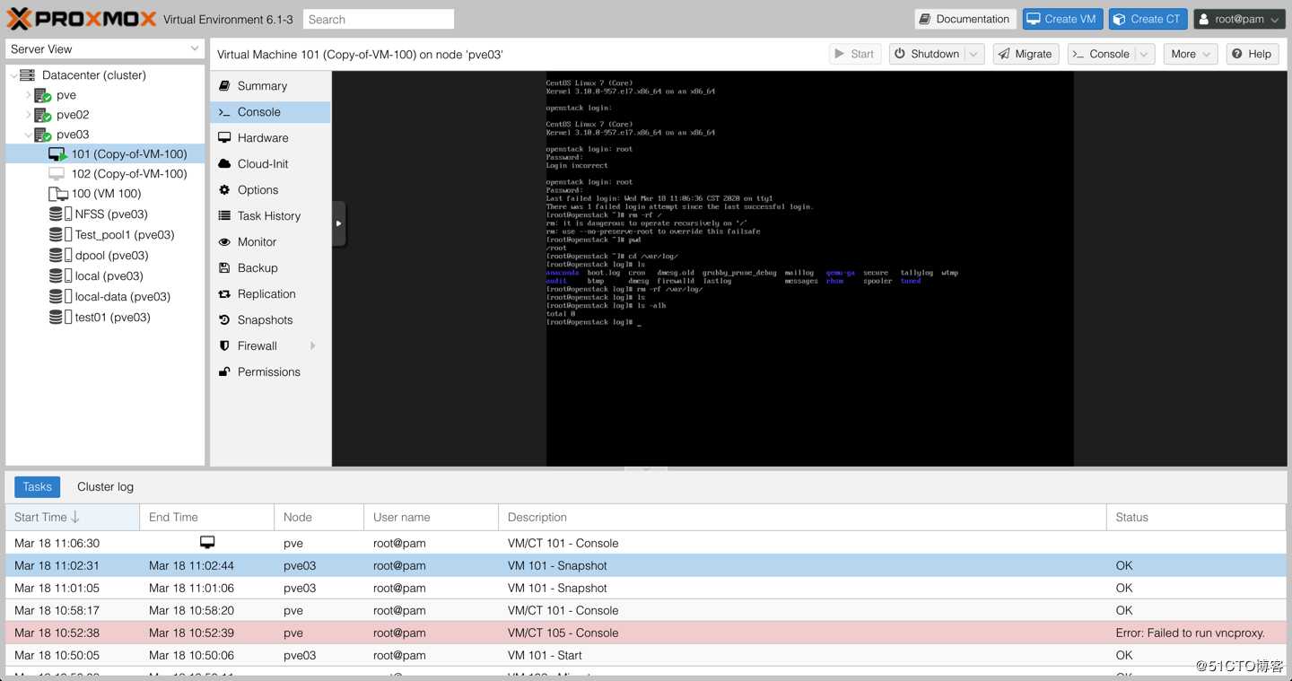 Proxmox VE 6.1从零带你了解之--虚拟机快照