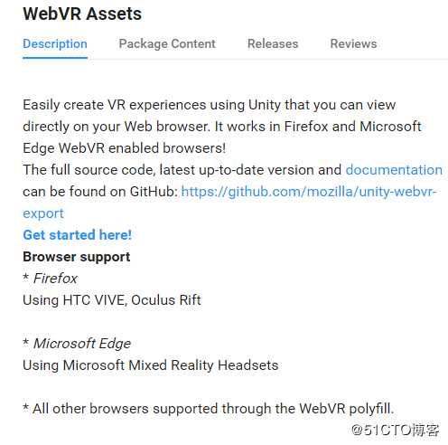 Unity3D开发WebVR之WebVR Assets使用