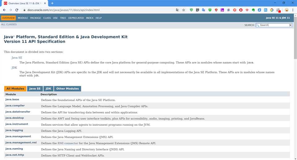JDK11 API 文档