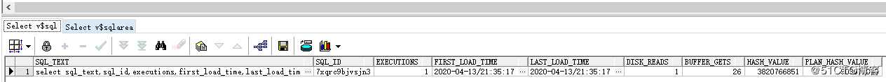 v$sql和v$sqlarea区别