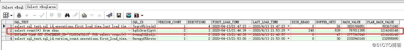 v$sql和v$sqlarea区别