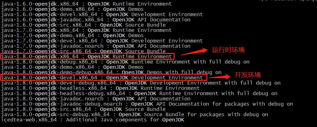 yum-search-openjdk