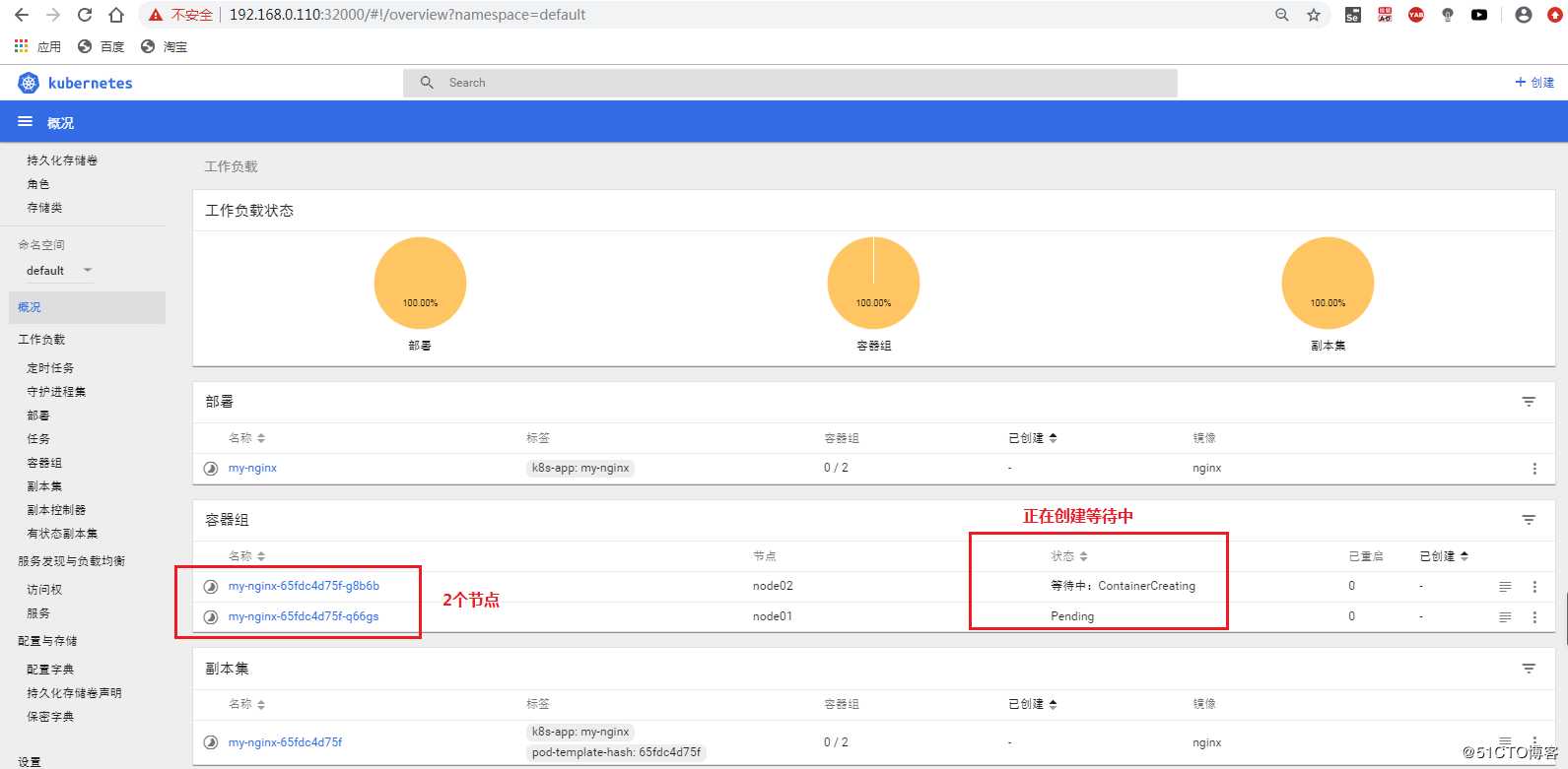 K8S 使用Dashboard部署nginx群集