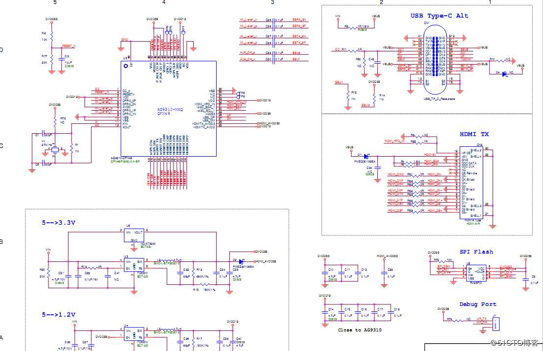 AG9310设计方案|AG9310PCB设计电路|TypeC转HDMI方案开发