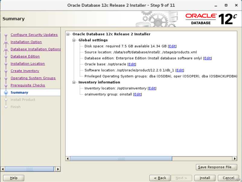 centos7下安装ORACLE 12C-软件安装