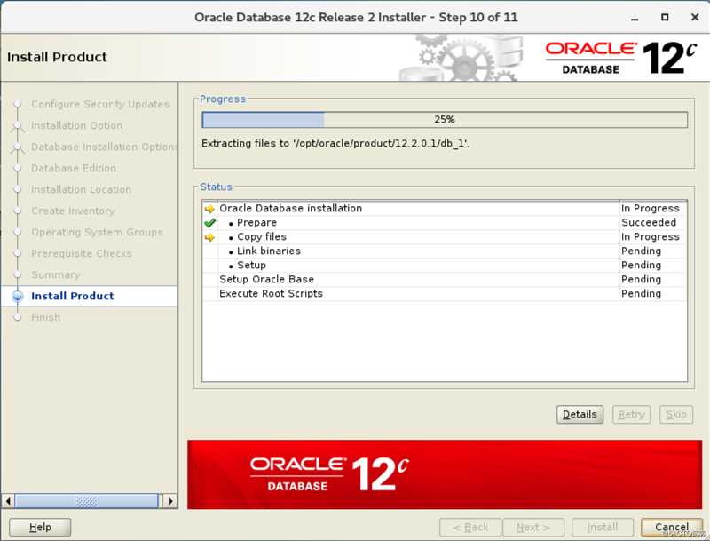 centos7下安装ORACLE 12C-软件安装