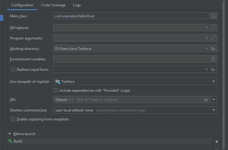 Edit Configuration