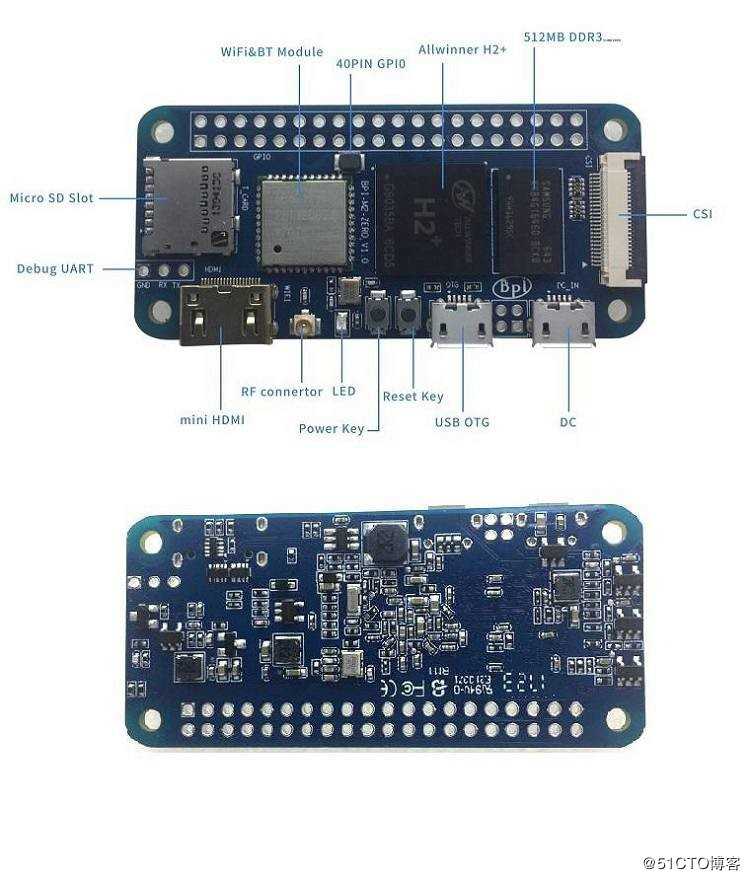 Banana Pi BPI-M2 Zero 四核开源板，与树莓派 Zero相同尺寸