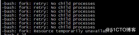 linux登录普通用户提示-bash: fork: retry: No child processe