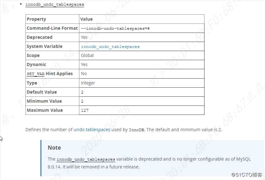 MySQL 8.0 innodb_undo_tablespace废弃掉