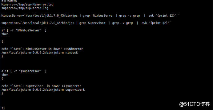 shell脚本监控Jstorm主从节点进程，无进程自动重启