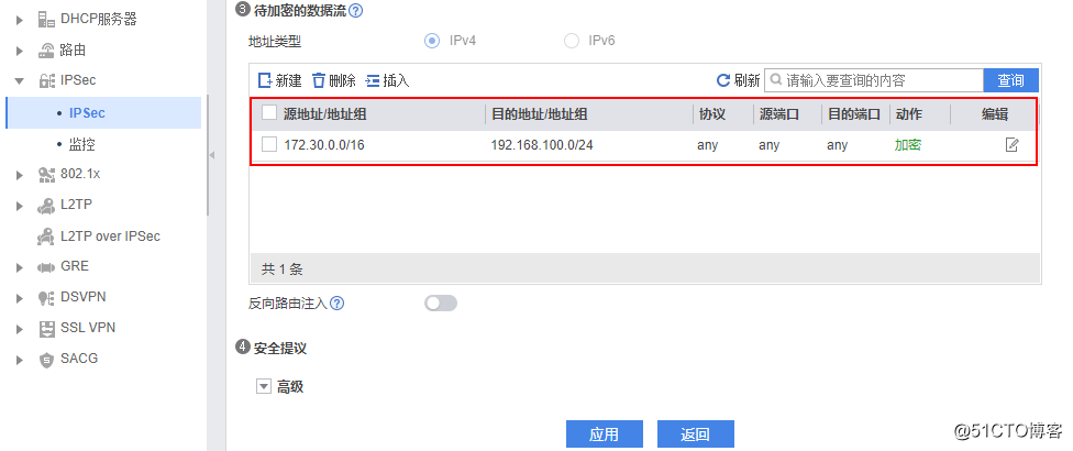 华为防火墙USG6305E配置ipsec***