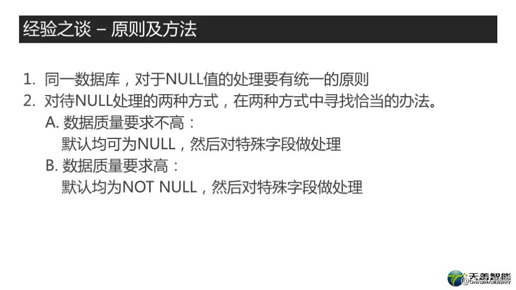 高质量数据库建模系列课程<11> PPT & 讲义 -- NULL之别传2