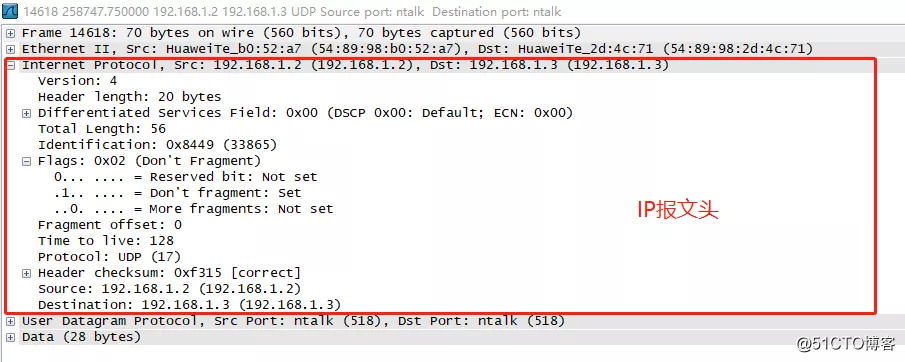 用wireshark抓包带你详解下IP报文头