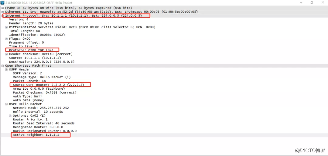 wireshark抓取OSPF协议交互的5种报文分析OSPF路由协议建立邻接关系的过程