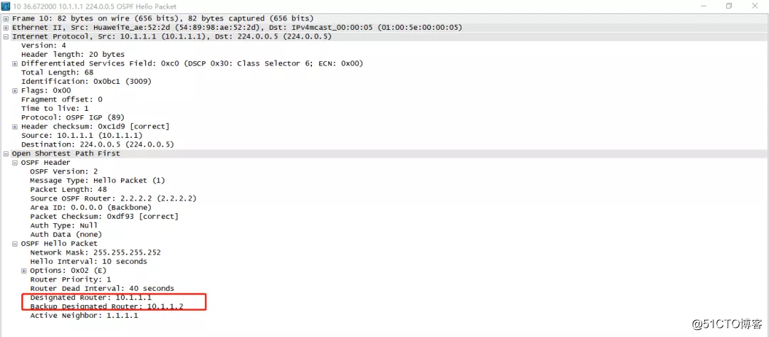wireshark抓取OSPF协议交互的5种报文分析OSPF路由协议建立邻接关系的过程